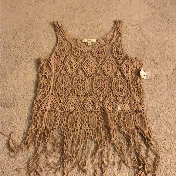 Taupe fringe tank top - Picture 2 of 8